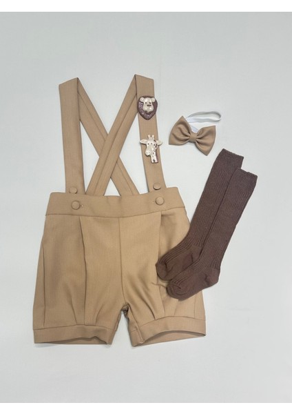 Udoras Tesktil Safari Konsept Şort Salopet Papyon Çorap