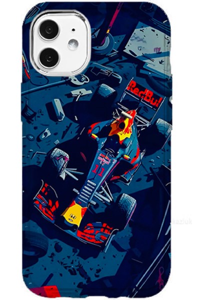 IPHONE 11 Uyumlu Özel Redbull Formula 1 Paddock Tasarımlı Lüks Silikon Kılıf