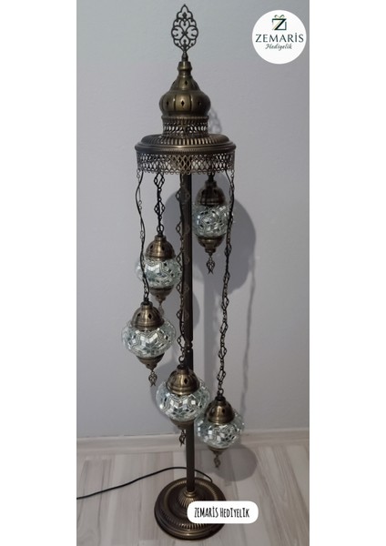 El Yapımı Otantik Mozaik Lambader 5'li modelleri