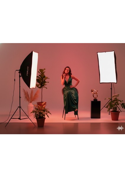 Soft Box Işık 2 Li Set Fotoğraf Video Ürün Çekimi