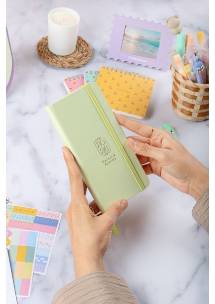 2026 Haftalık Ajanda 9X18 cm Sert Kapak - Yeşil modelleri