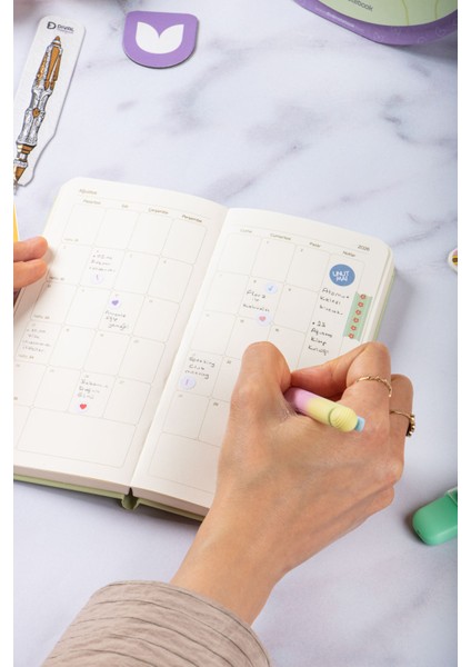 2026 Haftalık Ajanda 9X18 cm Sert Kapak - Yeşil fırsatları