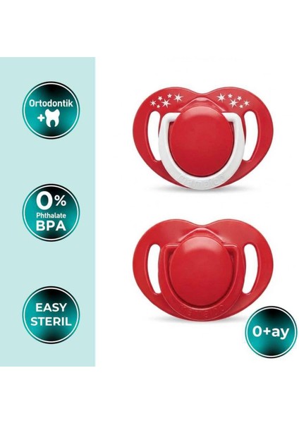 Ortodontik Damaklı Emzik, Yılbaşı Özel Koleksiyonu, 0+ Ay, Saklama Kutulu, Ikili Set modelleri