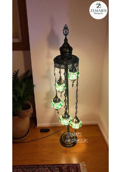 El Yapımı Otantik Mozaik Lambader 5'li