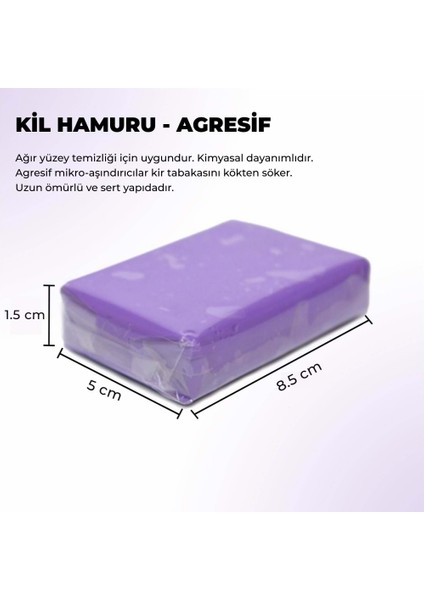 Agresif Yüzey Temizleyici Kil Hamuru Sert Mor 100 gr