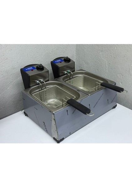 Pratik ve Şık Elektrikli Fritöz 5+5 Litre, Kompakt ve Kullanışlı Tasarım