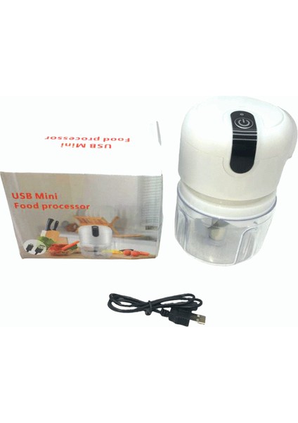 USB Mi̇ni̇ Food Processor USB Şarjli Mi̇ni̇ 3 Biçak Blender Rondo Doğrayici 250ML - 45W (5422) fiyatları