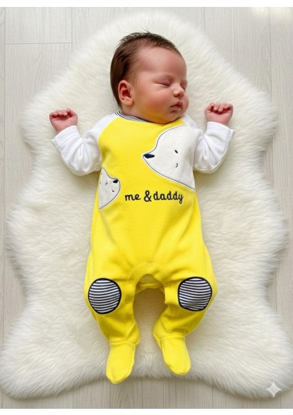 Kadife Me & Daddy Patikli Bebek Tulum