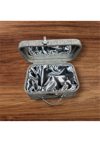 Saplı Şifreli Deri Makyaj-Tıraş Kutusu (Gri) fiyatları