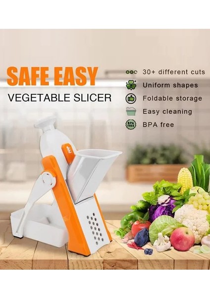 Çok Amaçlı Basmalı Sebze Dilimleyici Doğrayıcı Mandolin Brava Spring Slicer Kitchenmate (5422) modelleri