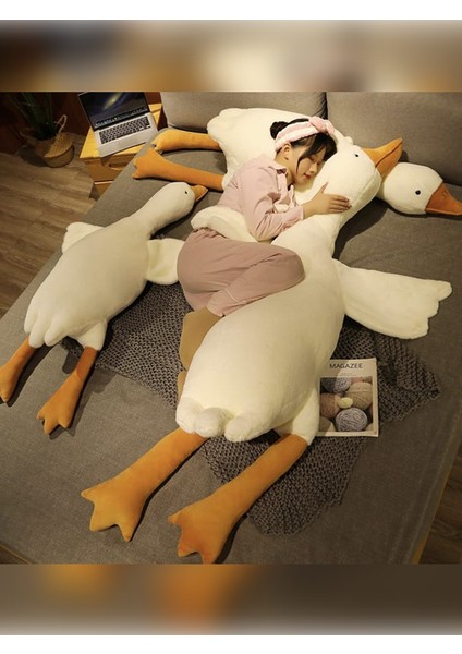 Sevimli Peluş Uyku Arkadaşım Kaz 120 cm Uçan Kaz Morton Uyku Yastığı