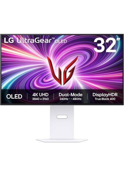 Ultragear 32" 32GS95UV-W 240Hz 0.03MS(GTG) 4K UHD OLED Dual-Mode(240Hz-480Hz) Displayhdr True Black 400 Gaming Monitör