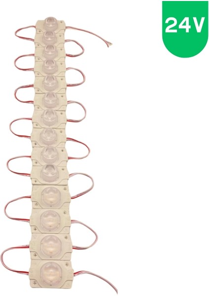 24 Volt 1.5 Watt Tek Lensli Beyaz 3030 LED Modül IP65 10 Adet Modül