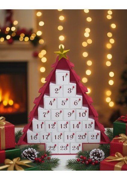24 Gözlü Yılbaşı Advent Calendar – (30 cm x 27 Cm)