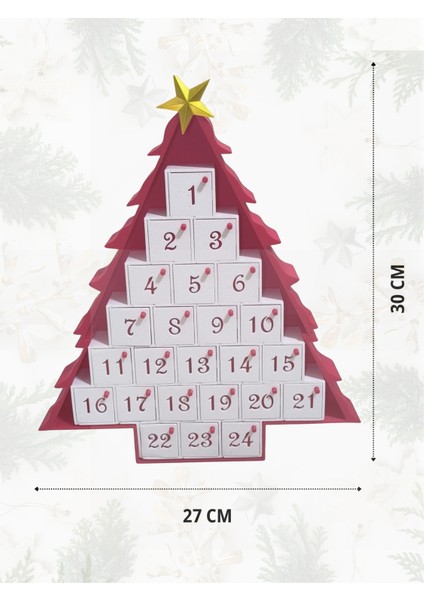 24 Gözlü Yılbaşı Advent Calendar – (30 cm x 27 Cm) fırsatları