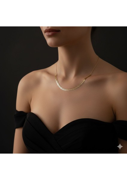 Altın Pullu Kolye 52+3 cm