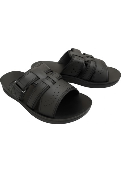 Erkek Suni Deri Tank Siyah Flok Terlik