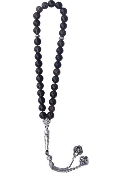 Dumanlı Kuvars Doğal Taş Tesbih 33'lü