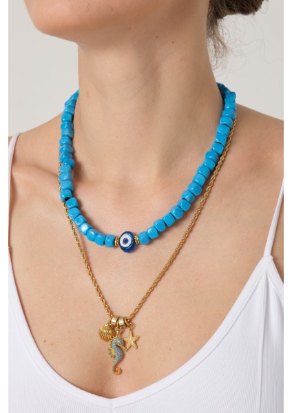 Ikili Bodrum Boncuklu Kolye fırsatları