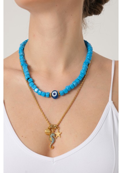 Ikili Bodrum Boncuklu Kolye indirimleri