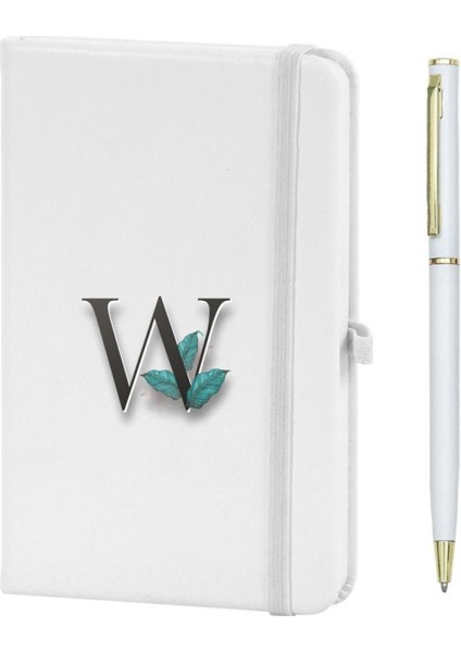 W Harfi Çiçek Baskılı Defter