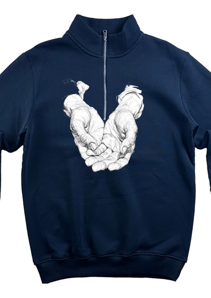 Bej Fermuarlı 3 Iplik Baskılı Sweatshirt fırsatları