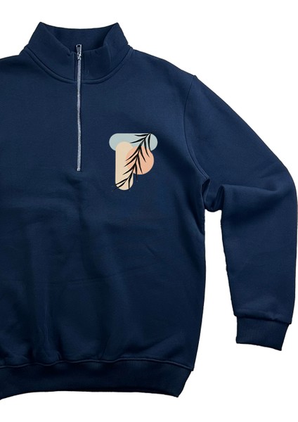 Bej Fermuarlı 3 Iplik Baskılı Sweatshirt fiyatları