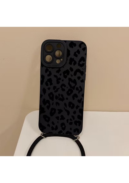 Samsung Galaxy A13 Ile Uyumlu Özel Leopar Tasarımlı Kadife Iç Yüzey Ayarlanabilir Ipli Boyun Askılı Lansman Yumuşak Silikon Telefon Kılıfı -CF01 fiyatları