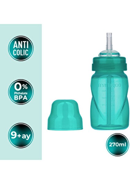 Akıtmaz Pipetli Bardak Yeşil 270 ml +12 Ay İçin Ergonomik Tasarım BPA İçermez modelleri