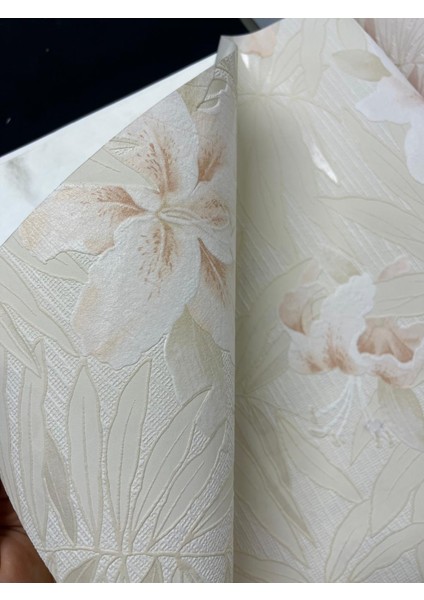 Krem Yapraklar Çiçekler Tropikal Duvar Kağıdı 669503 fiyatları