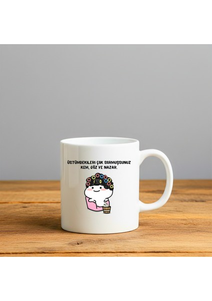 Kem Göz ve Nazar Baskılı-Hediyelik Seramik Kupa Bardak