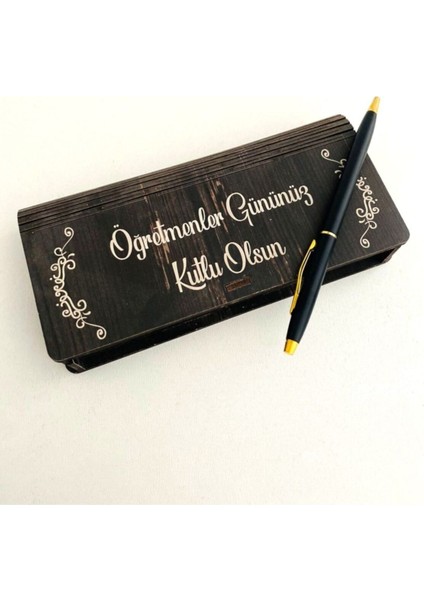 Öğretmenler Gününe Özel Tasarımlı Ahşap Kalem Kutusu