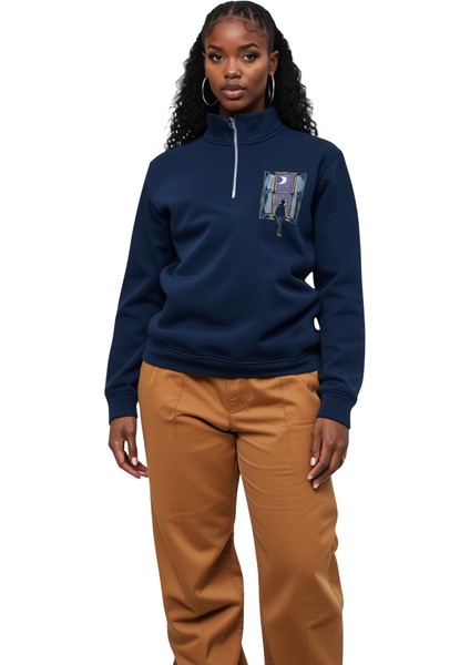 Bej Fermuarlı 3 Iplik Baskılı Sweatshirt fiyatları