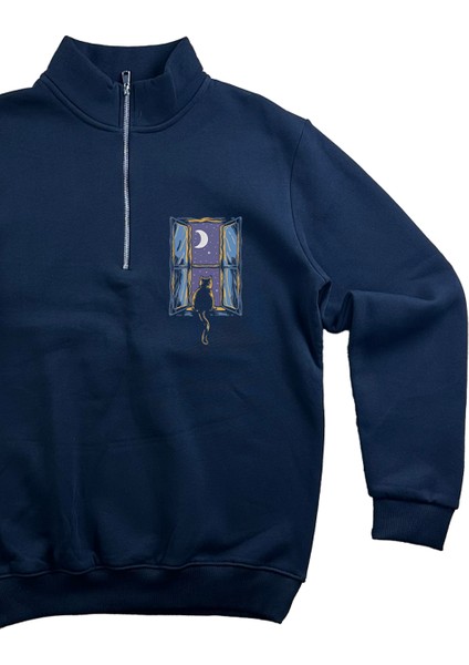 Bej Fermuarlı 3 Iplik Baskılı Sweatshirt fırsatları