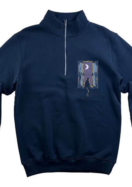 Bej Fermuarlı 3 Iplik Baskılı Sweatshirt indirimleri