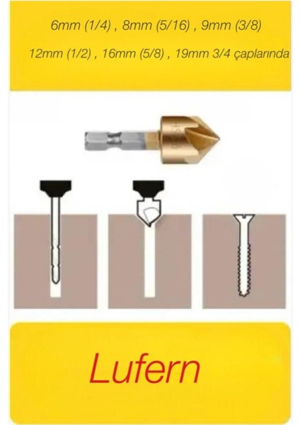 6 Parça Premium Titanyum Kaplama Hss Bits Uçlu Kırılmaz A Kalite Paslanmaz Havşa Açma Matkap Uç Seti modelleri