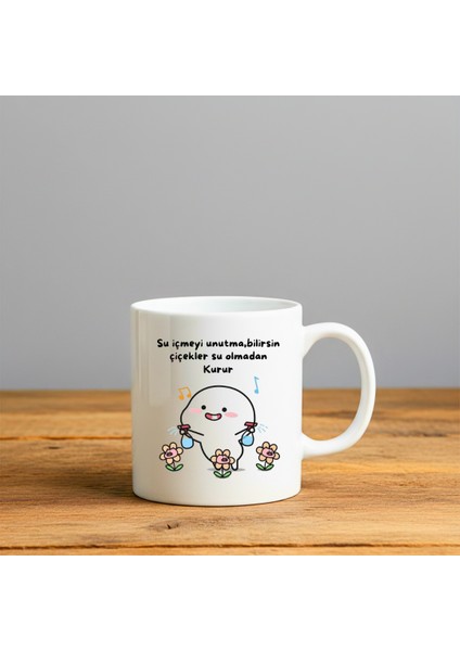 Su Içmeyi Unutma Baskılı-Hediyelik Seramik Kupa Bardak