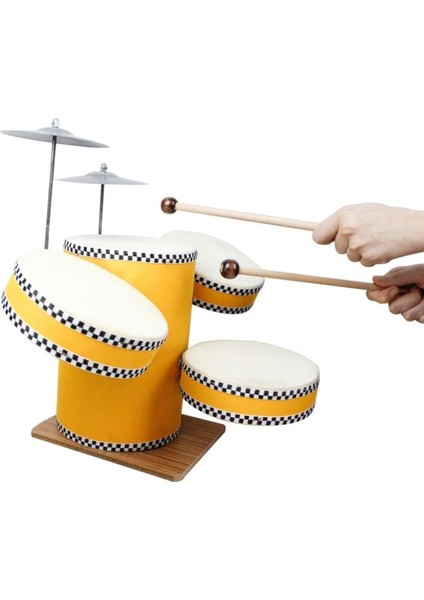 Çocuklar Için Ahşap ve Deri Bateri Seti, Eğlenceli Müzik Deneyimi
