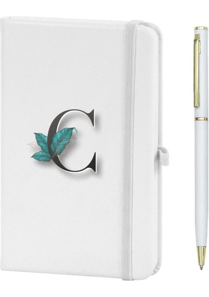 C Harfi Çiçek Baskılı Defter