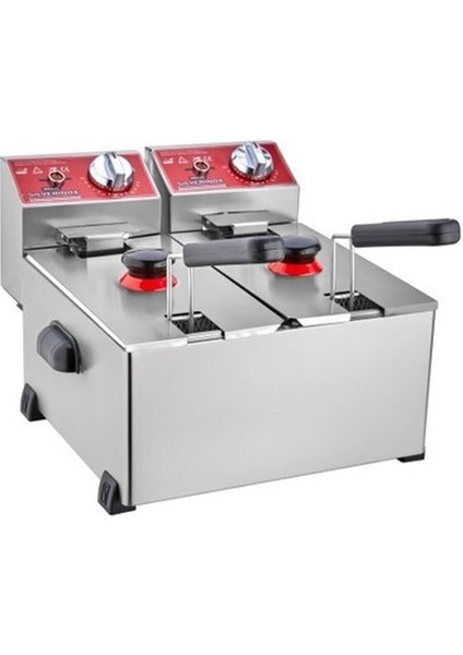 Elektrikli Fritöz 3+3 Lt, Sanayi Tipi, Güçlü ve Kullanışlı Mutfak Aleti