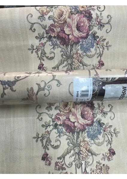Krem Çiçek Desen Duvar Kağıdı 30322