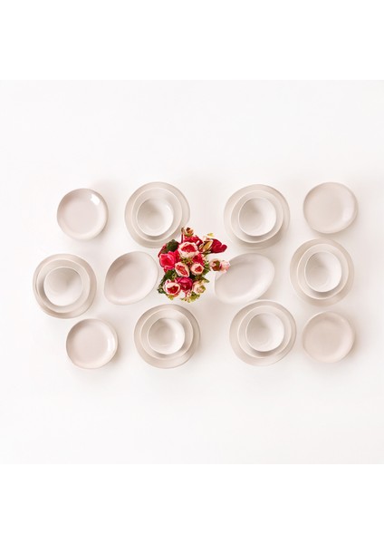 Bone Rosa 26 Parça Yemek Takımı - Beyaz