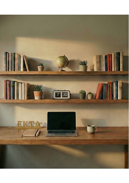 2li Uçan Raf Duvar Rafı Duvar Kitaplık Raf Seti Duvar Aksesuarı (2 Adet 100X18CM)