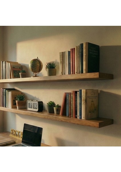 2li Uçan Raf Duvar Rafı Duvar Kitaplık Raf Seti Duvar Aksesuarı (2 Adet 100X18CM) modelleri