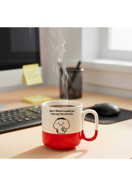 Sen Herşeyi Başarırsın Baskılı-Hediyelik Seramik Kupa Bardak