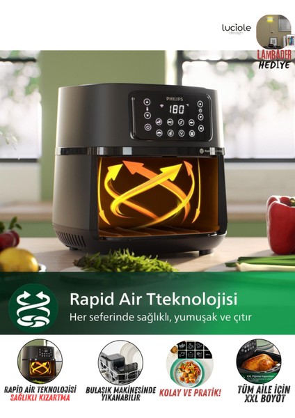16'lı 1 Arada Rapid Air Xxl 7,2 Litre Uzaktan Erişimli Airfryer
