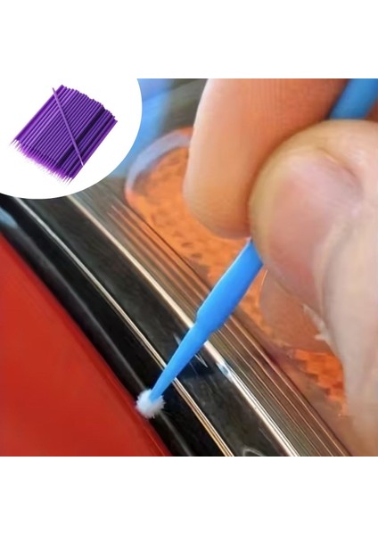 100’LÜ Tek Kullanımlık Araba Rötüş Fırçası –ince Uçlu Yumuşak Kıllı Uygulayıcı, O