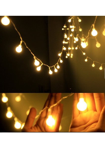 3m 20 LED Beyaz Top Gün Işığı Pilli 2 Kademeli Yumuşacık Işıkla Evini Saran Dekoratif LED Işık Zinciri modelleri