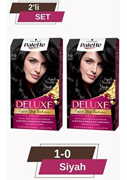 Deluxe 115 ml Siyah 1-0 Saç Boyası Krem Formda Canlı Renkler ve Uzun Süre Kalıcı fiyatları