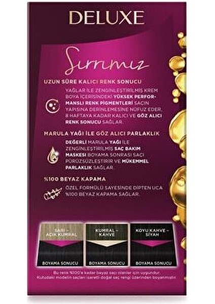 Deluxe 115 ml Siyah 1-0 Saç Boyası Krem Formda Canlı Renkler ve Uzun Süre Kalıcı fırsatları